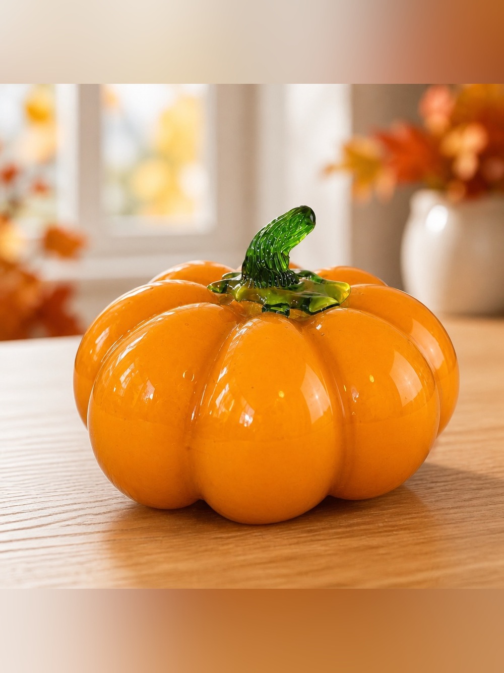 Murano style art glass Pumpkin Decor or Paperweight
